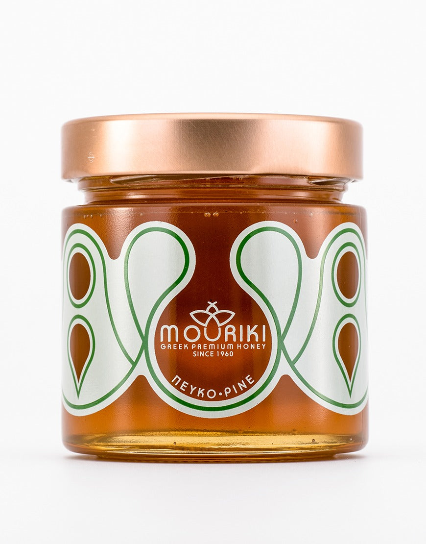 Glas med fyrretræshonning fra Mouriki, Grækenland