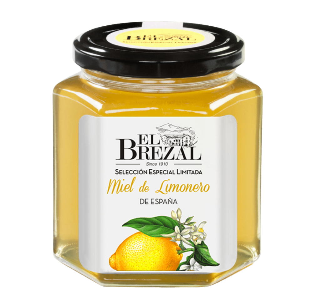 Glas med El Brezal honning fra citronblomster, fra Spanien