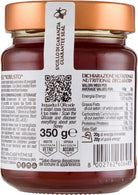 Bagsiden af et glas Apiculture Casentinese Robusto honning, med ingrediens liste,  fra Italien