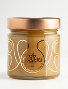 Glas med honning fra Mouriki, med gran-vanilie smag, fra Grækenland