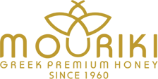 Logo fra Mouriki honning, Grækenland.