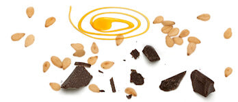 honning ring på brod med diverse bær og bark